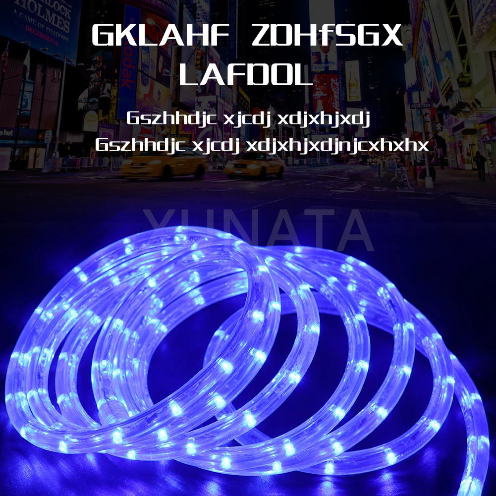 220V Neon Strip Light 360 Rainbow Tube Flex Neon Sign