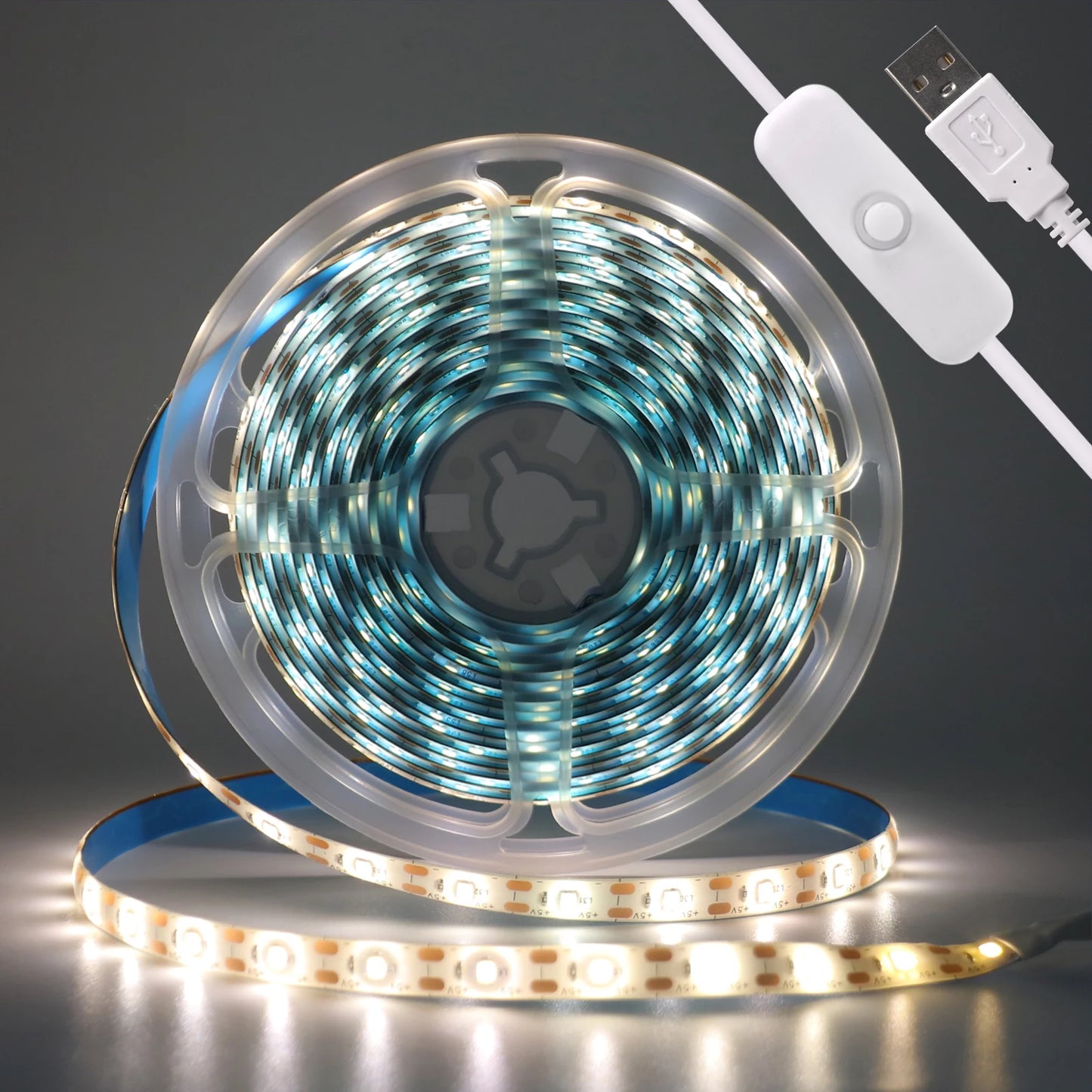 USB LED Strip Light DC5V 2835 With Dimmer/ON OFF Switch