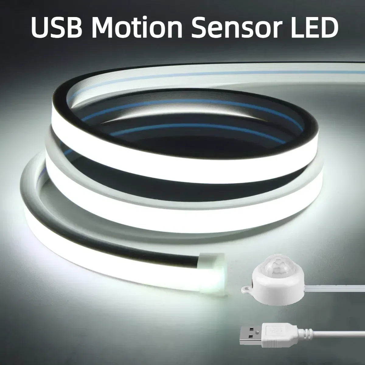 USB COB Neon LED Strip Light with PIR Motion Sensor IP65