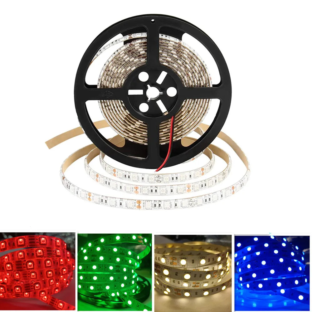 LED Strip 5050 DC 12V 24V RGB Warm White 5 Meter Flexible Light Stripe