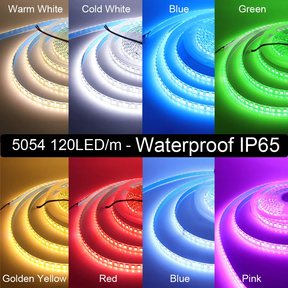 12V 5M LED Strip Light 5054 5050 2835 RGB SMD 120led 60LED Tape