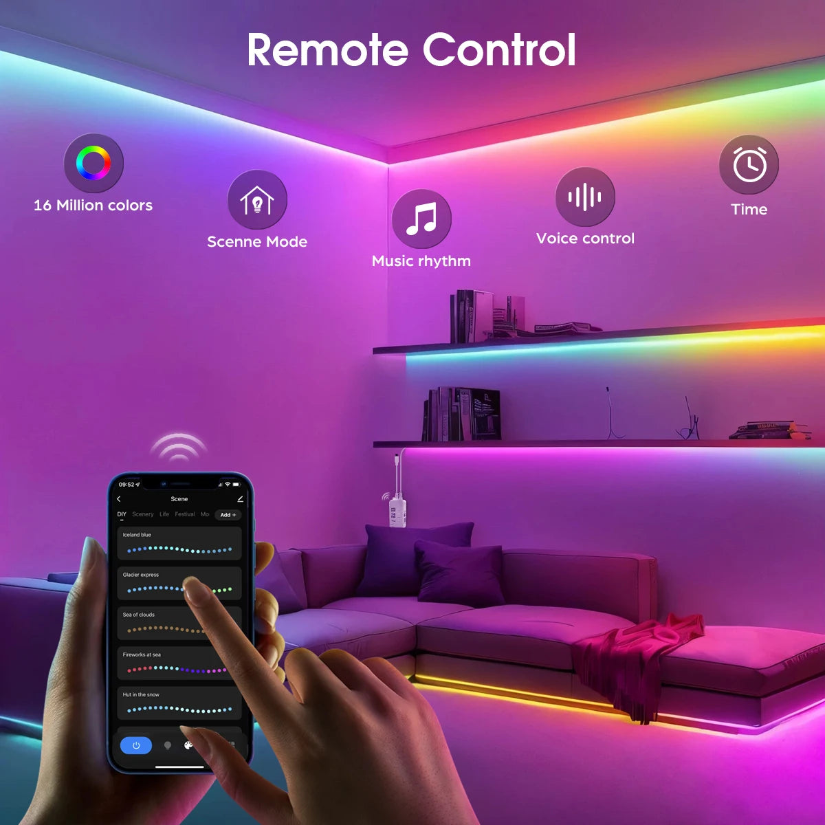 Tuya Smart WIFI RGBIC COB LED Strip Light Tape Addressable