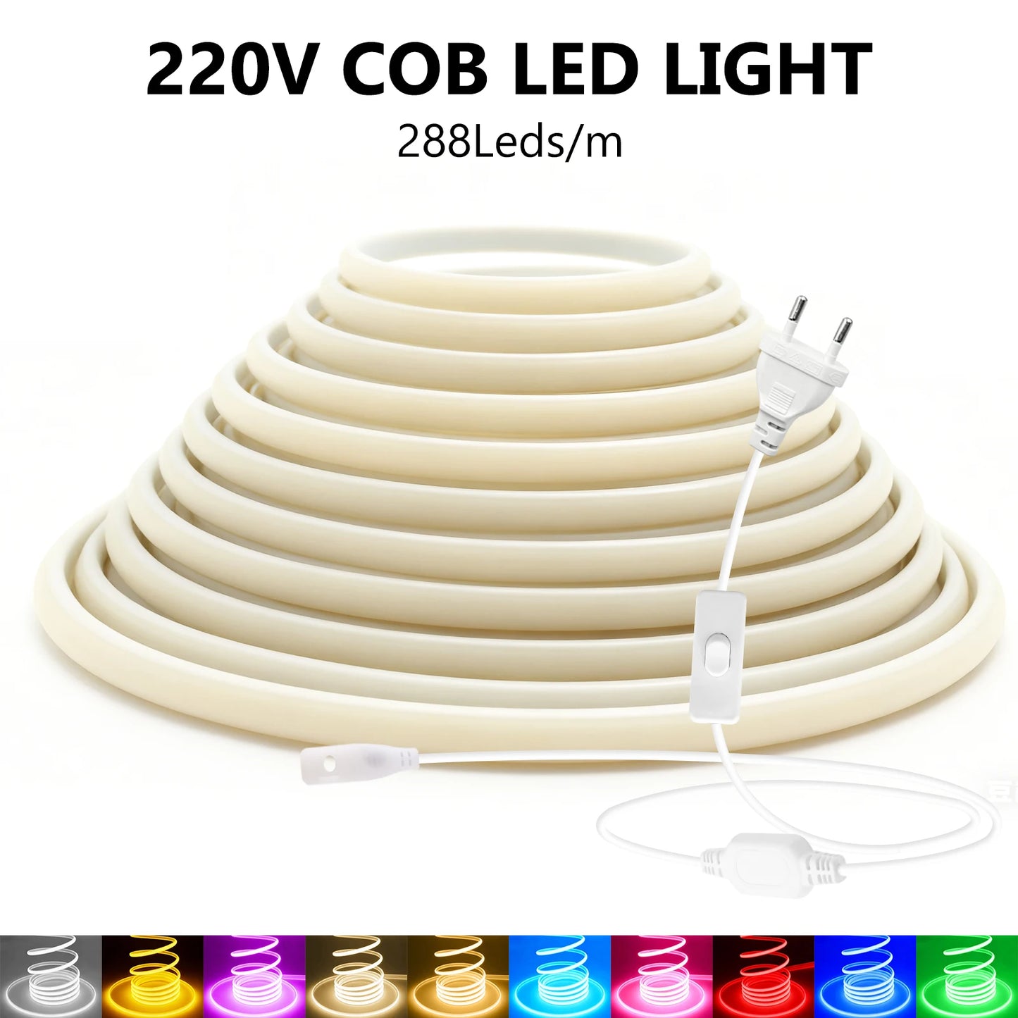 AC 220V COB LED Strip Flexible LED Tape Ribbon Rope