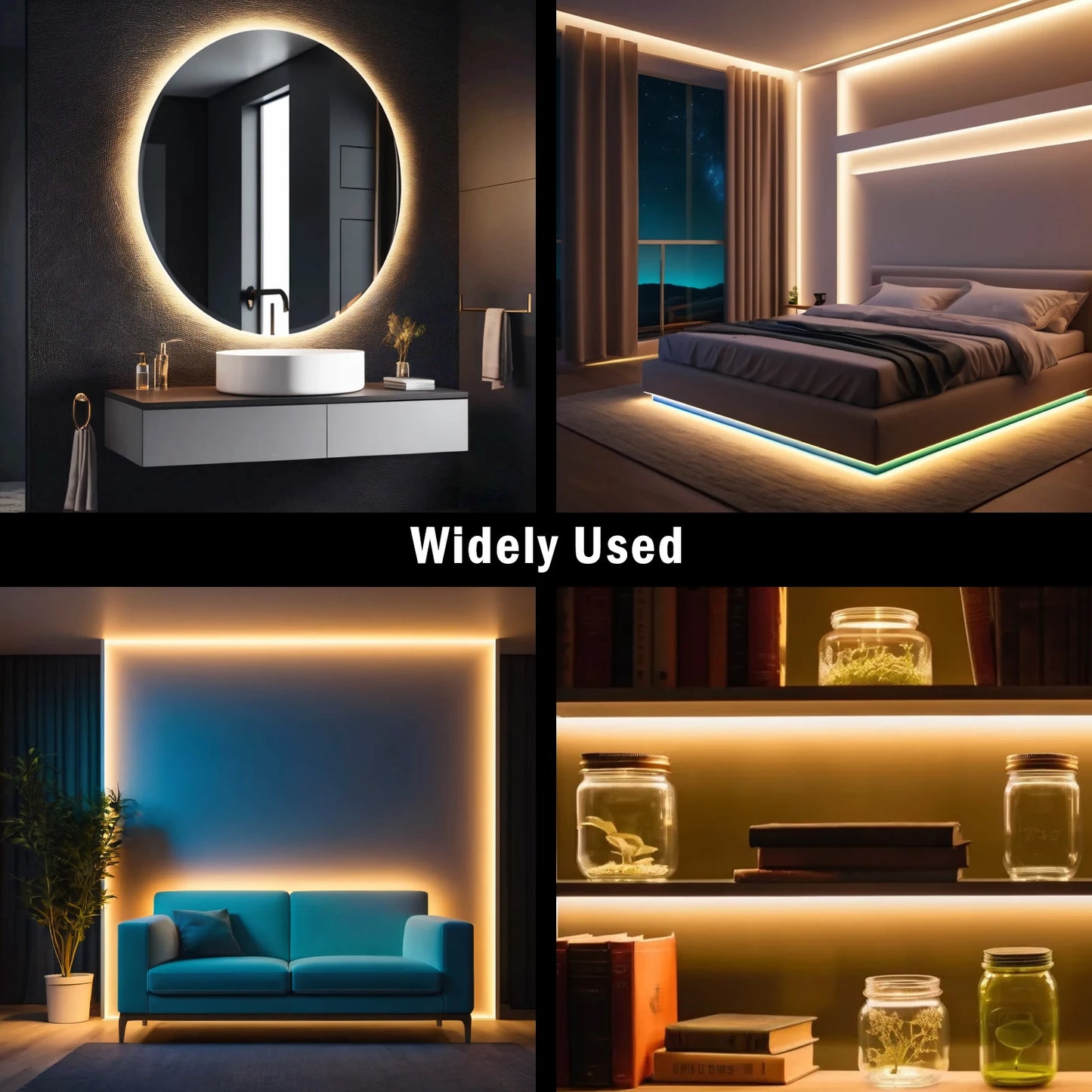 COB LED Strip Light With EU Switch/Dimmer Plug