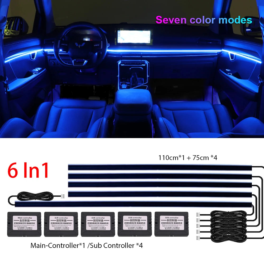 18 in 1 Newest Hidden Car LED Ambient Light Smoke