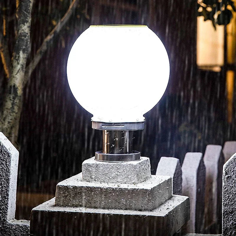 40CM LED Solar Column Head Light Courtyard Corner Light