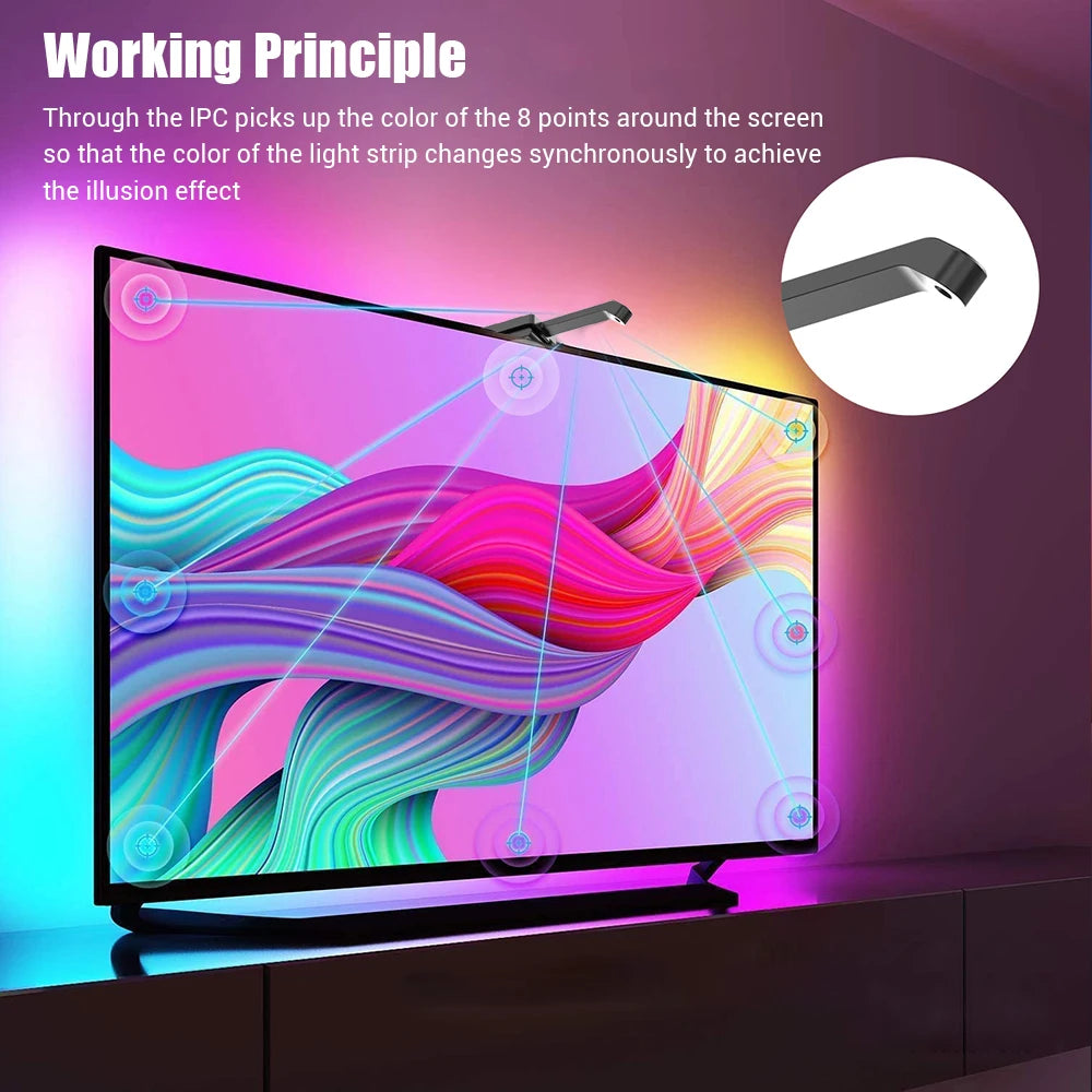 LED TV Led Backlight RGBIC USB Strip Light with AR Color
