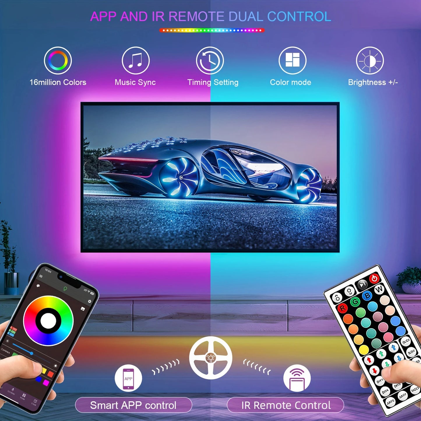 RGB Led Strip Lights with APP Control Flexible Ribbon