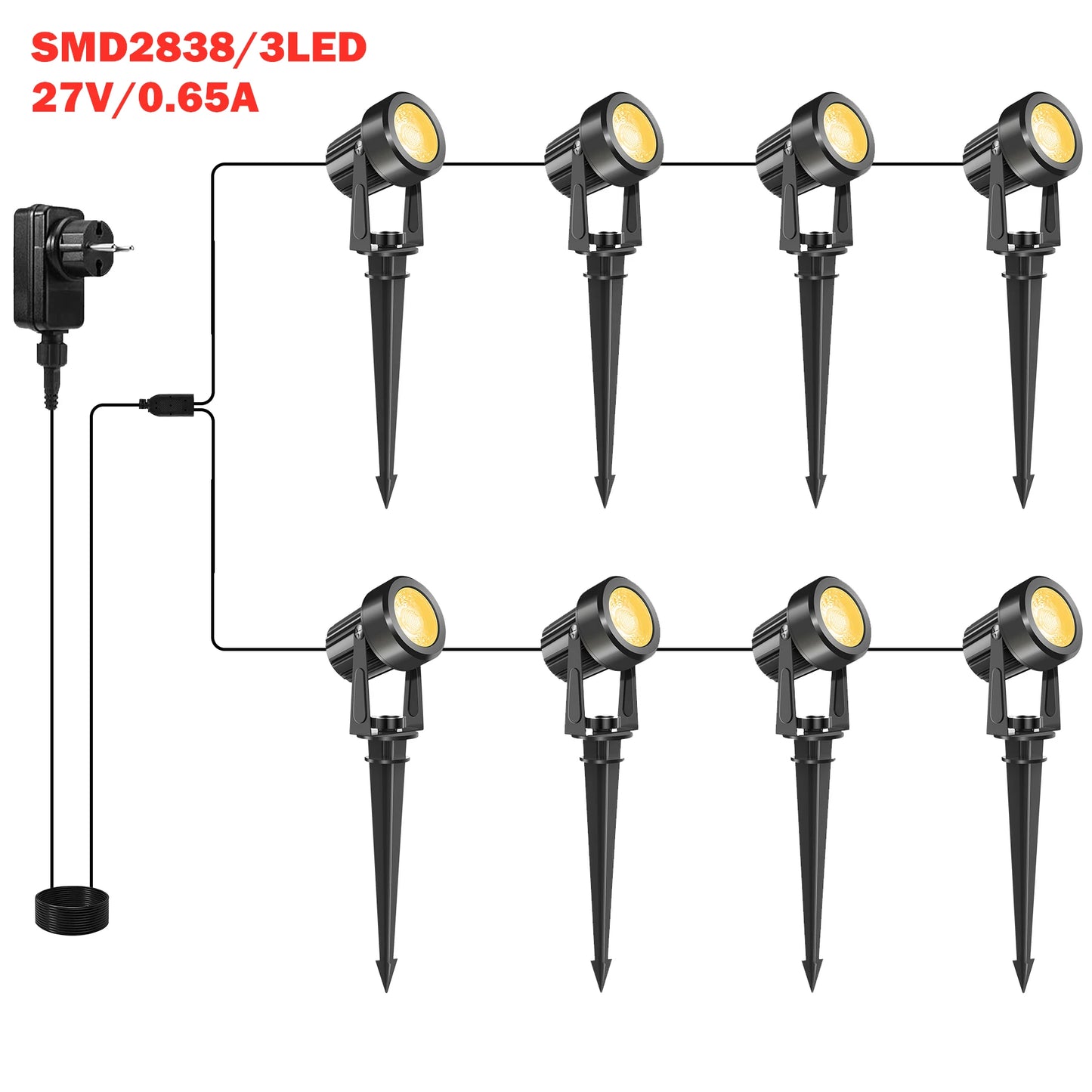 2/4/6/8/10 Lights Low Voltage Landscape Lighting Outdoor Lamp