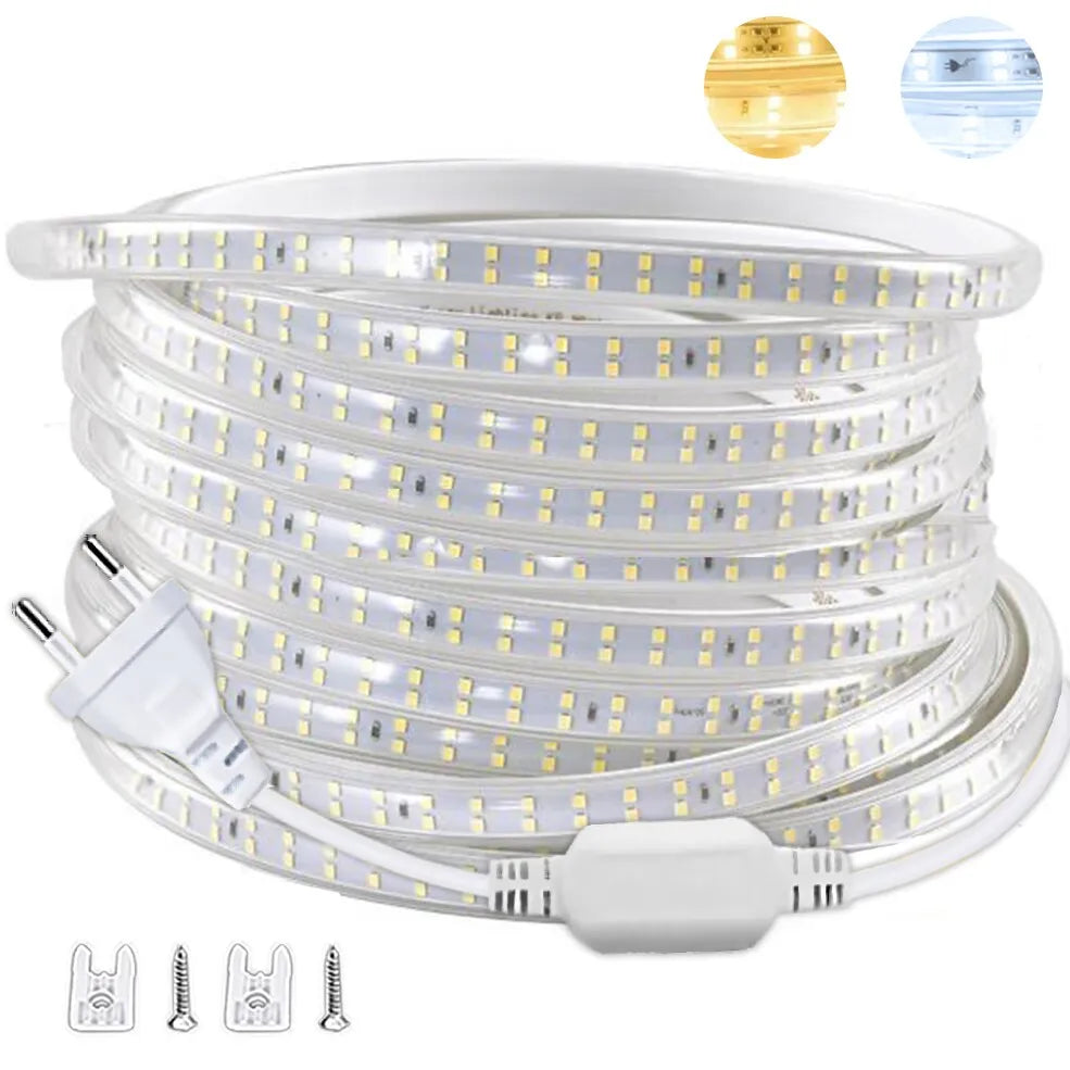 220V Led Strip 1-30m With Eu Plug 2835 Flexible Ribbon Light