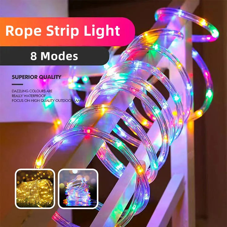 300LED Solar Rope Strip Light Outdoor Fairy Light Strings