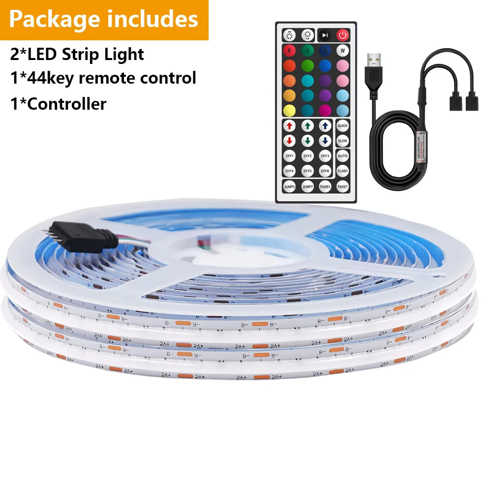 DC 5V USB RGB COB Light Strip 576LED/M Bluetooth APP 3key Controller
