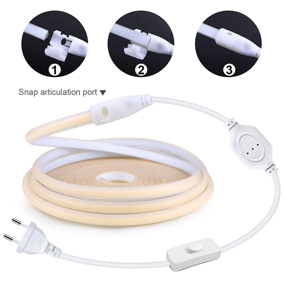 High Bright COB LED Strip Light 220V 110V Neon Tape Lamp