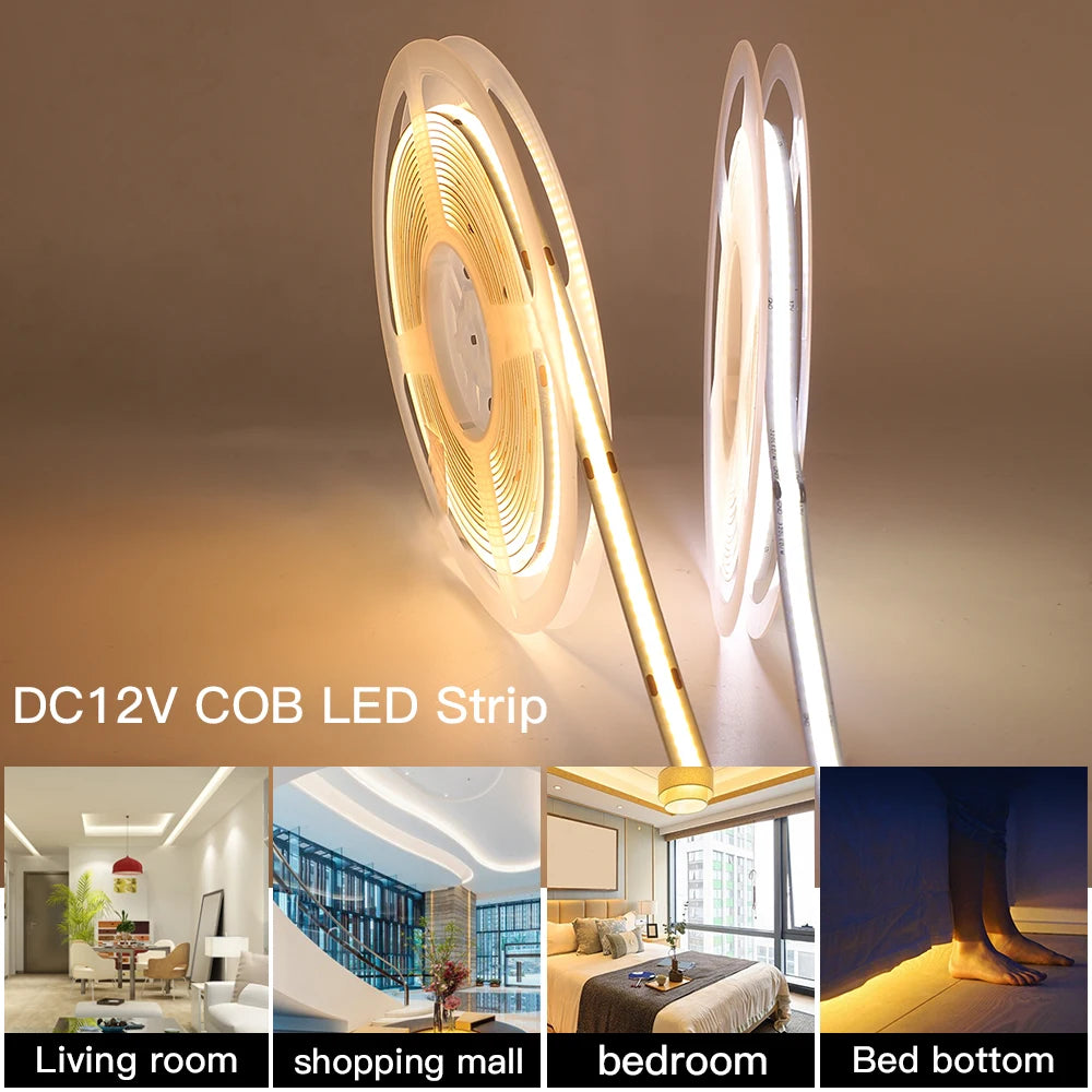 COB LED Strip Light High Density Flexible COB FOB LED Light
