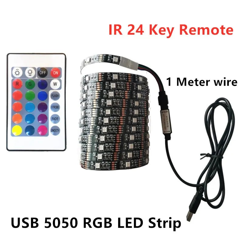 DC 5V USB 1 Meter LED Strip 5050 Waterproof RGB LED Light