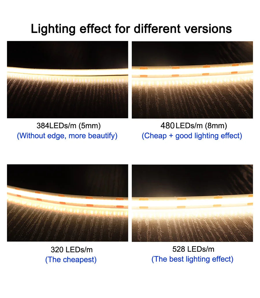 COB LED Strip 5mm 8mm 10mm Width LED Tape Bar Light
