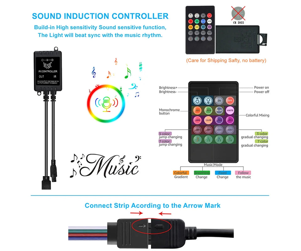 Wifi Led Strip Lights Bluetooth Music Led Tape Light