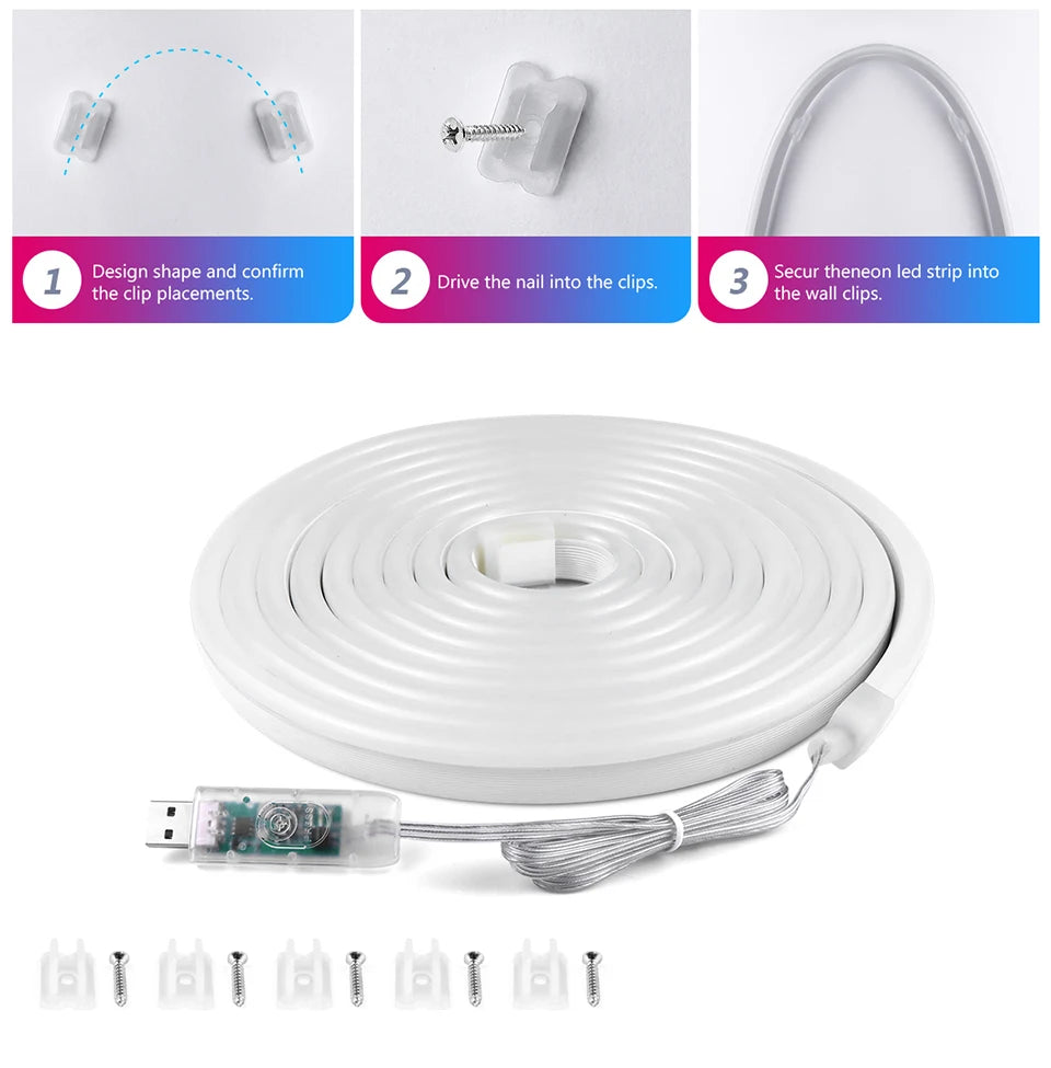 Smart APP Control RGBIC Neon LED Strip Light LED Rope