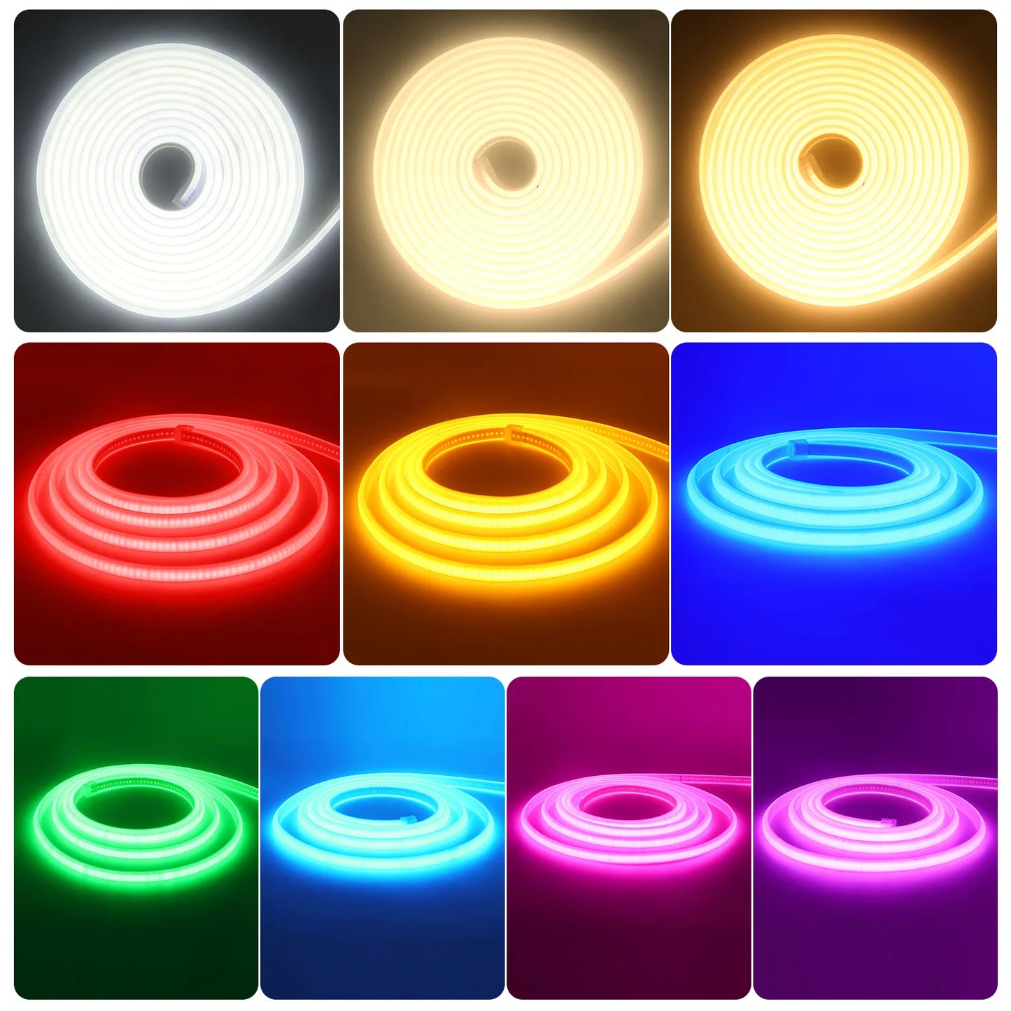 220V COB Neon Strip Light EU Plug Waterproof Outdoor