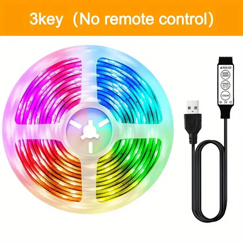 USB 5050 RGB LED Strip With Remote Control, 44 Lighting