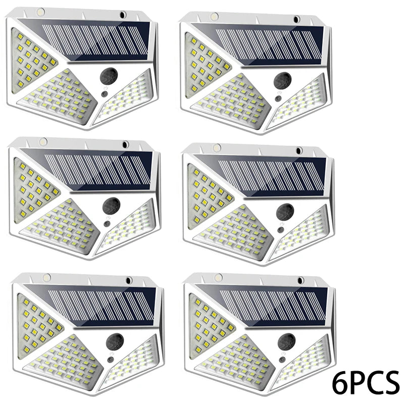 1-12 Pack Solar Lights Outdoor 100 LED Wall Lamp