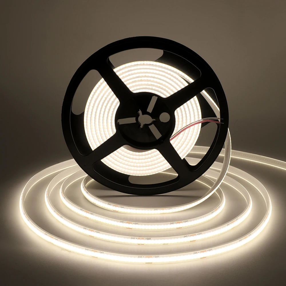 1-20M IP68 Waterproof COB LED Strip 12V 24V 320LEDs