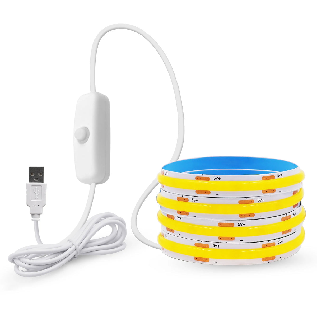 LED COB Strip Light Touch Dimmer Switch Flexible Diode Tape 5V USB Indoor Lamp