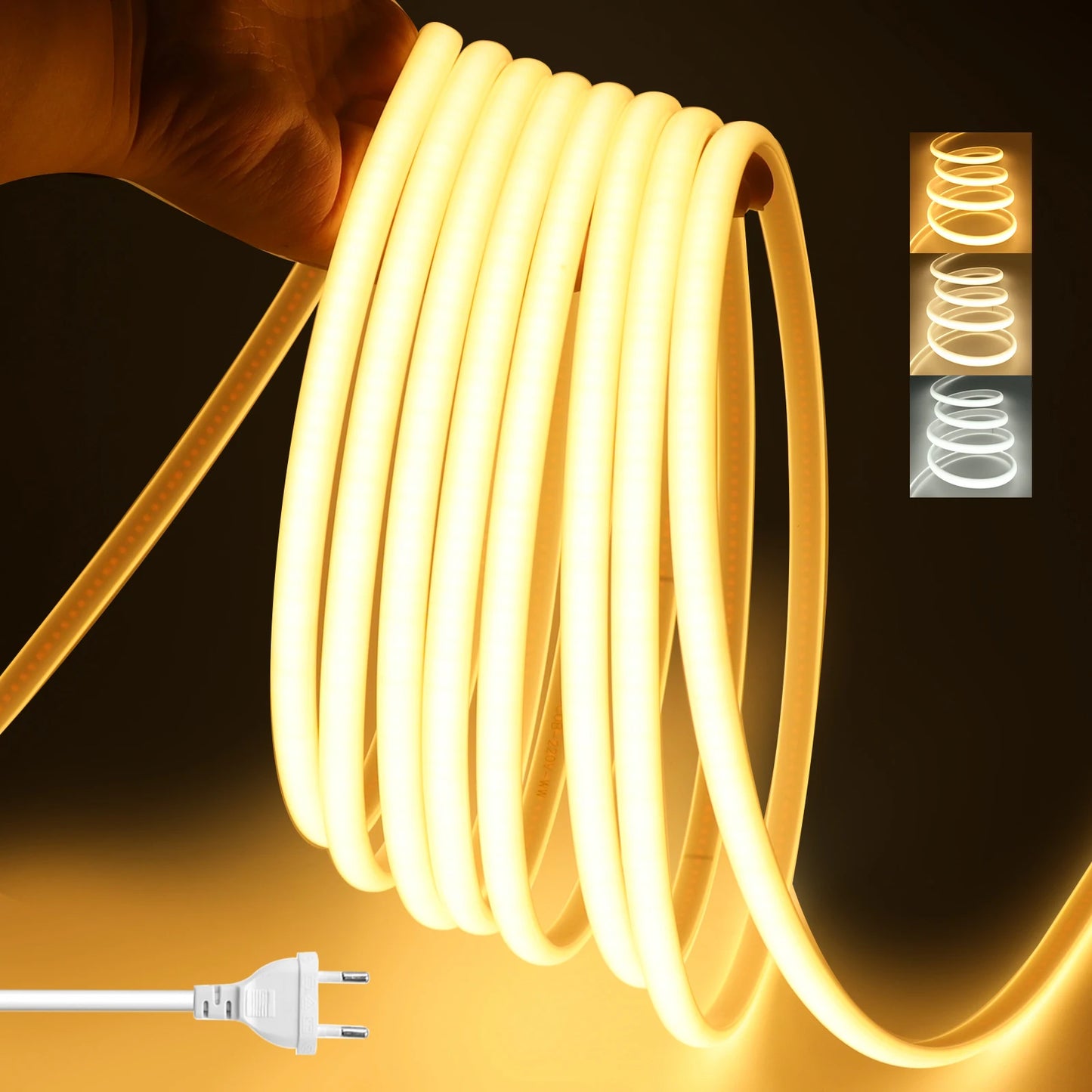 COB LED Strip Light With EU Switch/Dimmer Plug