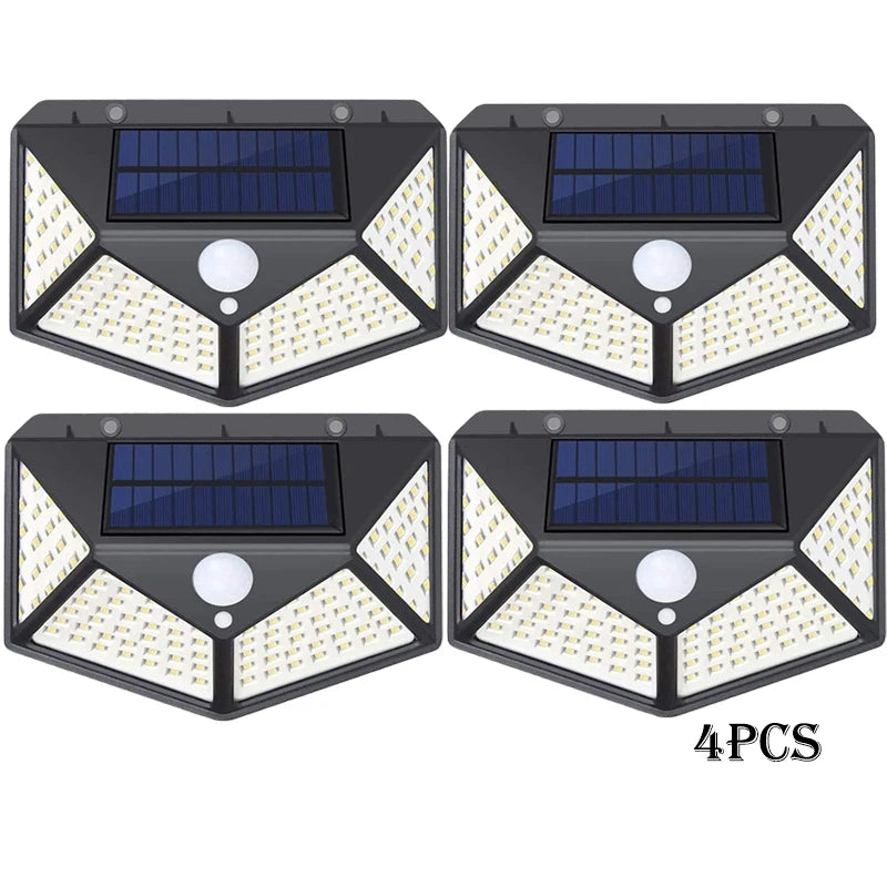 1-12 Pack Solar Lights Outdoor 100 LED Wall Lamp