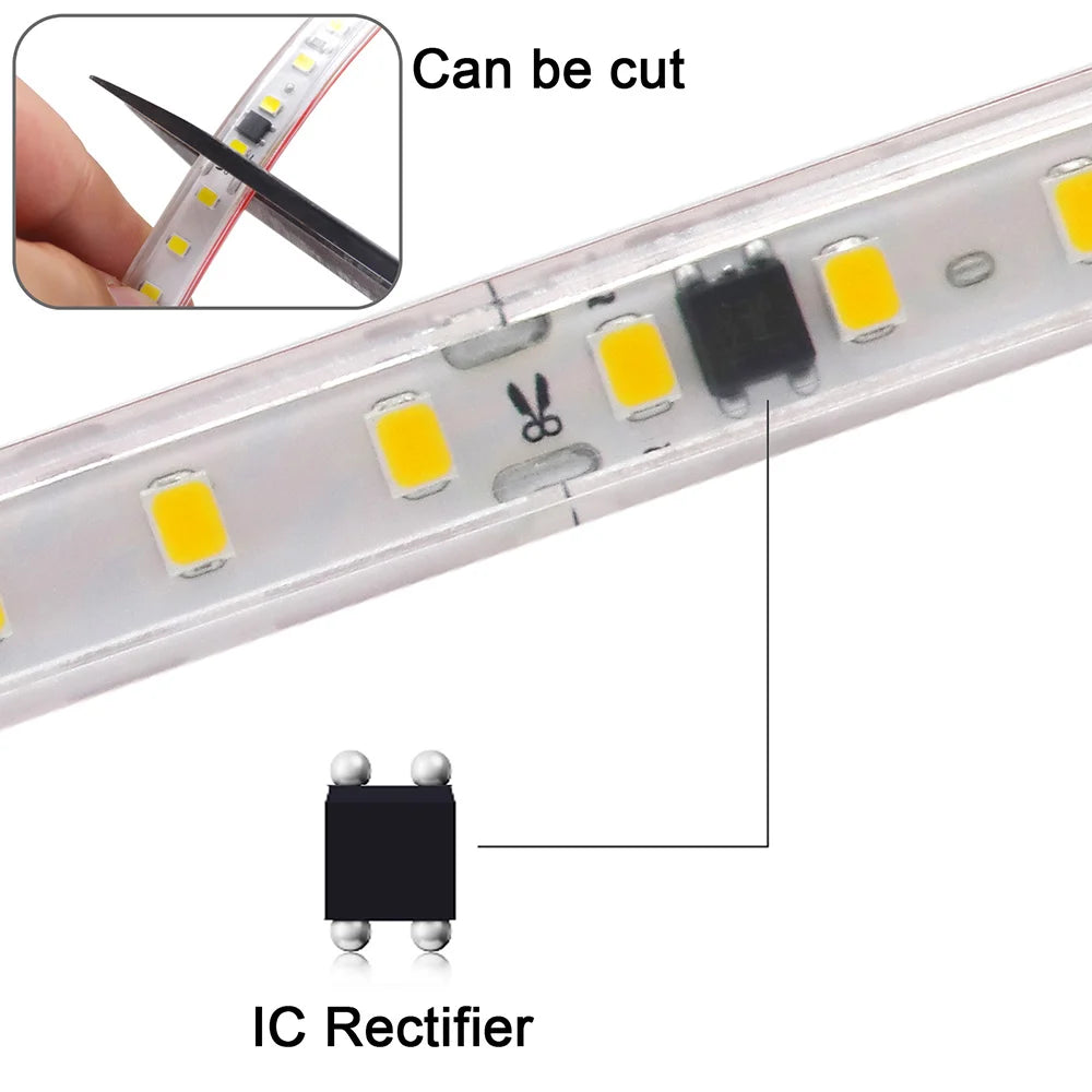 Dimmable 220V 2835 Led Strip Light with Dimmer Switch Adhesive Tape