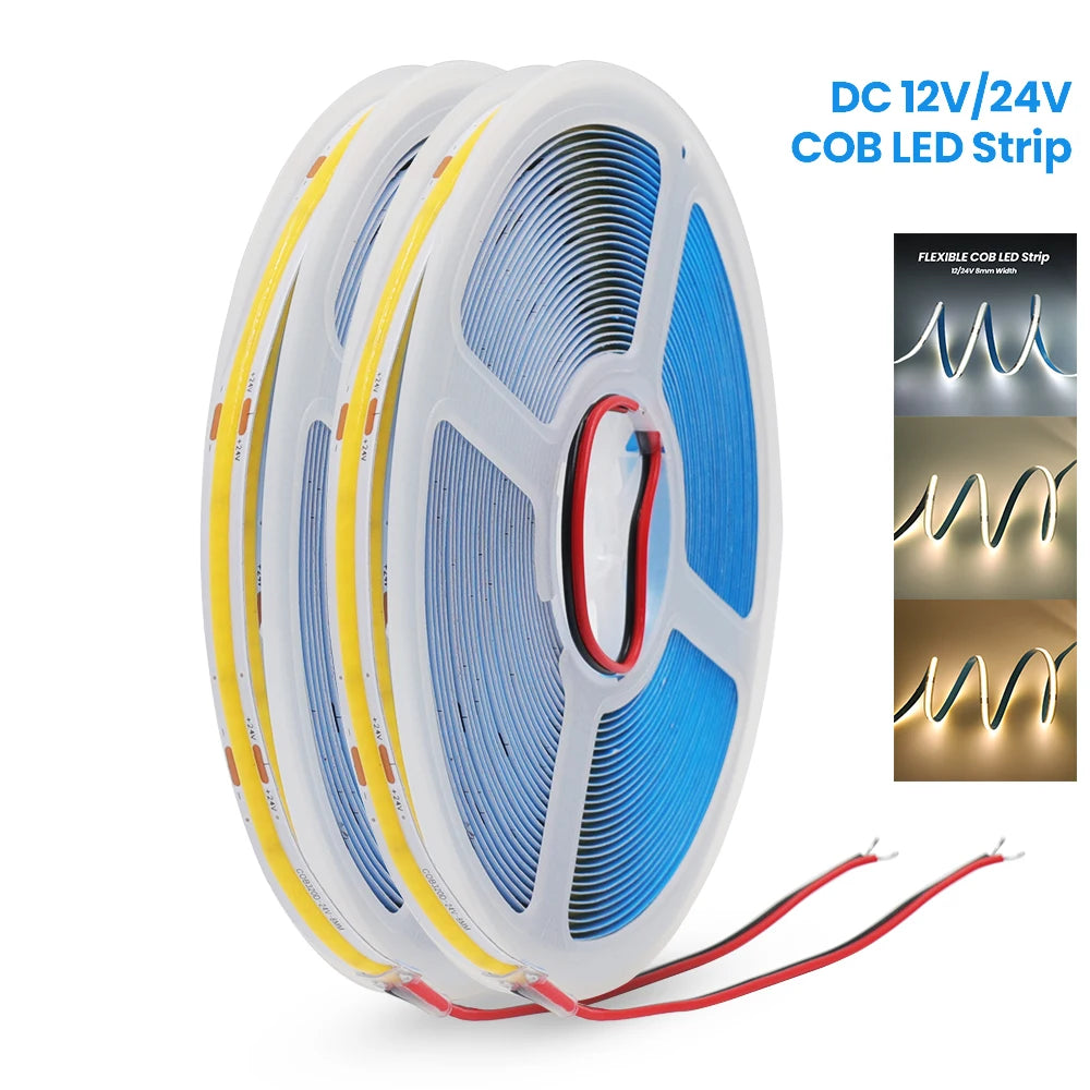 COB Strip Light 8MM 320Leds/M High Density Linear Lighting