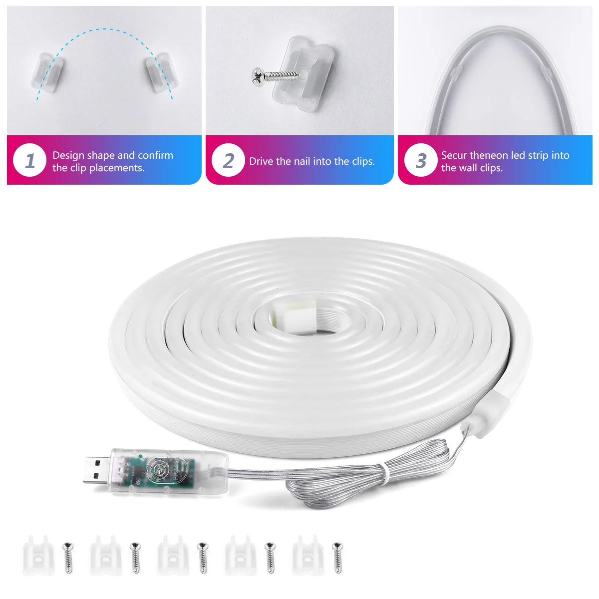Smart WiFi and Bluetooth RGBIC Neon LED Strip Lights