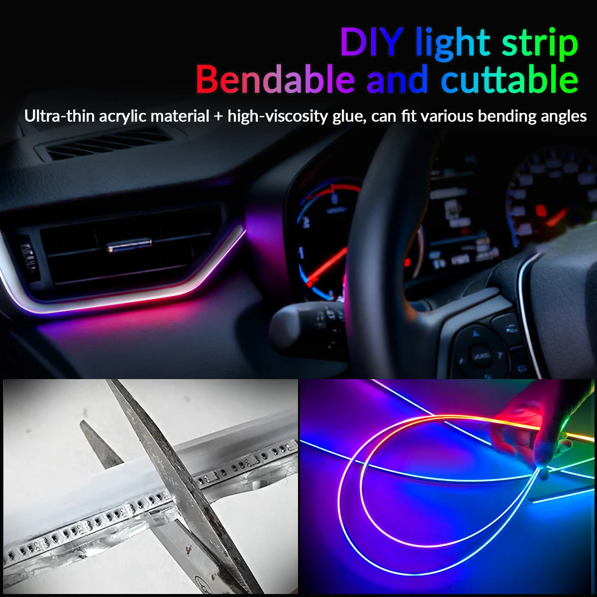 18 in 1 Car Ambient Light For BMW 64 Colors RGB LED Neon Strip