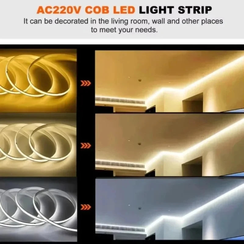 Flexible Tape Lights Dimmable COB LED Strip Light Smart