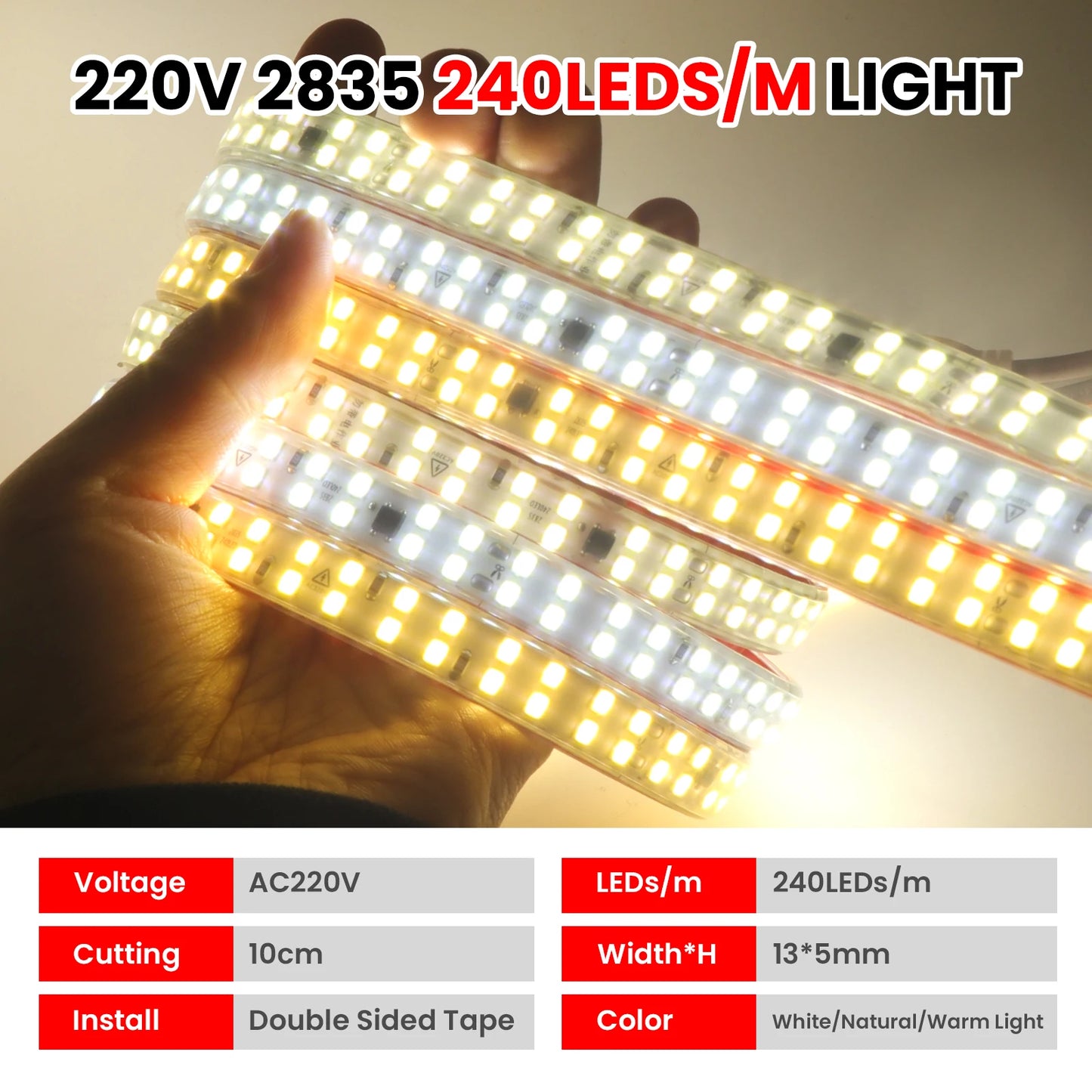 Strip Light IP67 Flexible Adhesive Tape Rope 2pin Wire Switch