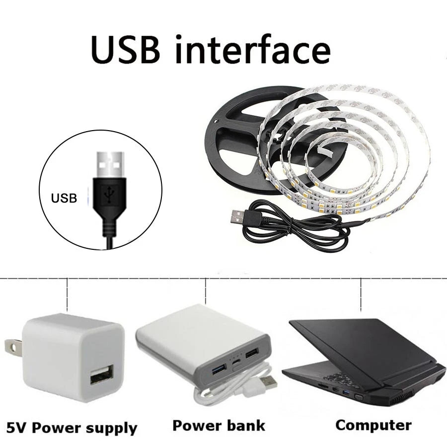 DC 5V USB LED Lights Strips for TV Backlight Decoration