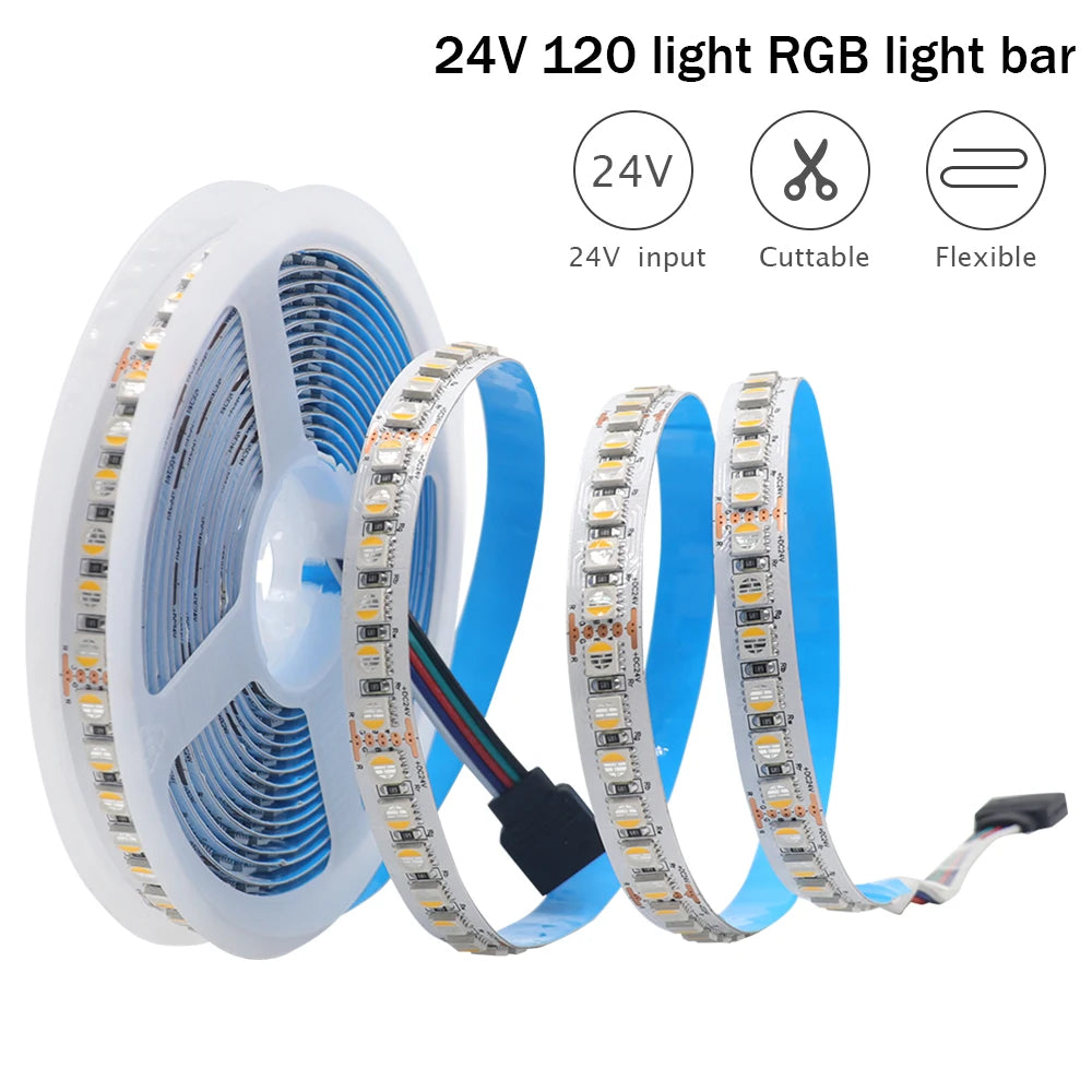 RGBW RGBWW LED Strip DC 12V 24V 4 Colors In 1 Chip Rope Light