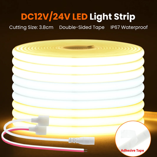 DC12V 24V COB LED Strip Light 320LEDs/m High Density