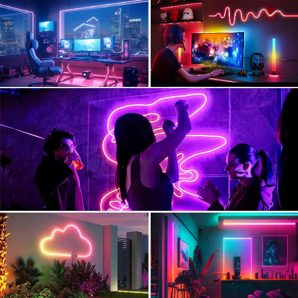 TUYA WIFI LED Neon Strip Lights RGBIC Waterproof Voice Control