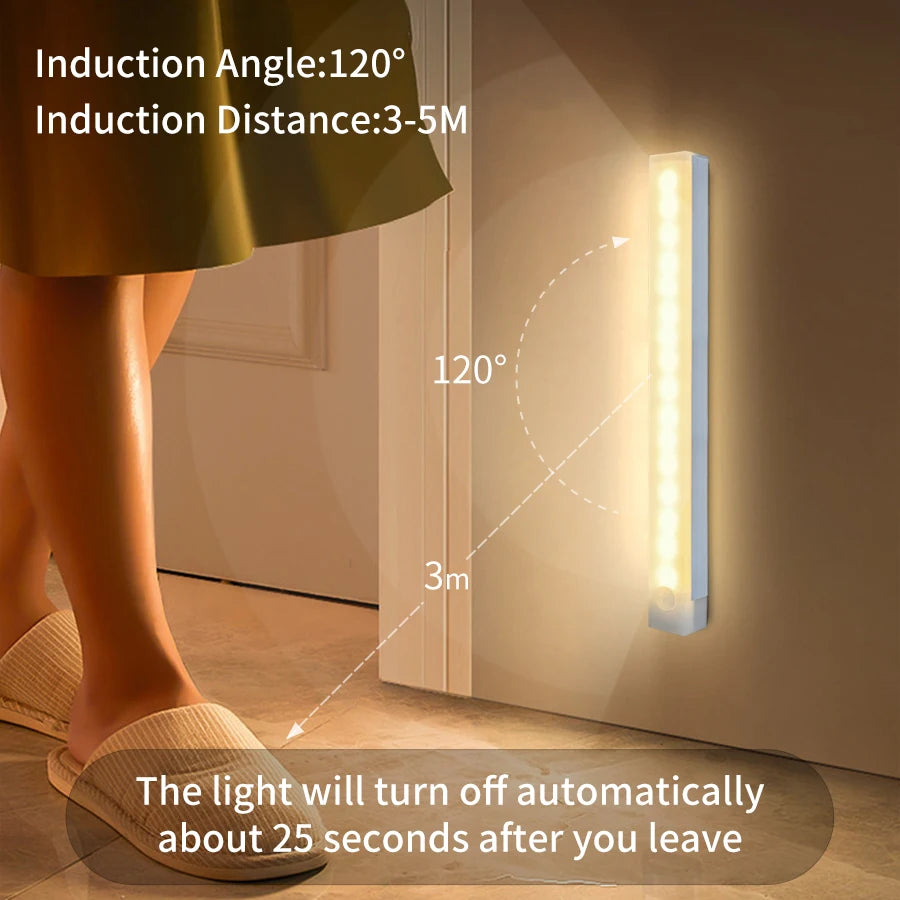 Motion Sensor LED Cabinet Light Rechargeable Induction Night Light
