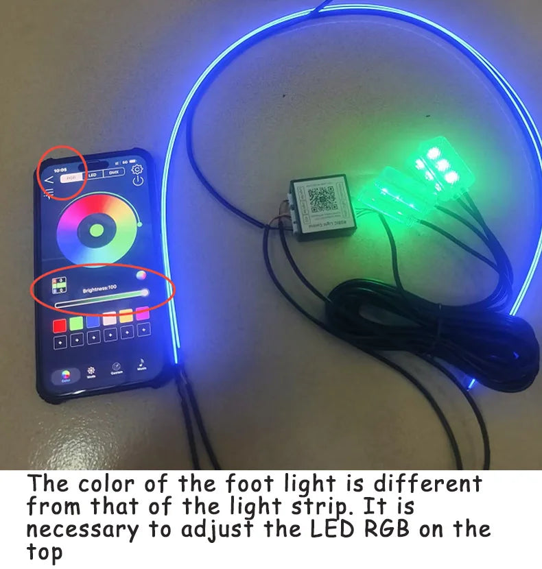 18 in 1 Led Car Ambient Lights 213 64 Color RGB