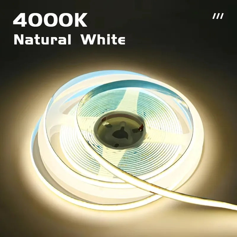 5m 10m DC12-24V COB LED Strip Lights 320LEDs/m High Density