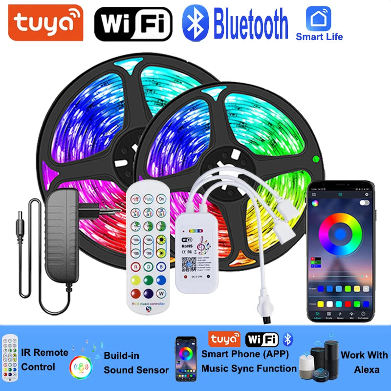 Wifi Led Strip Lights Bluetooth Music Led Tape Light