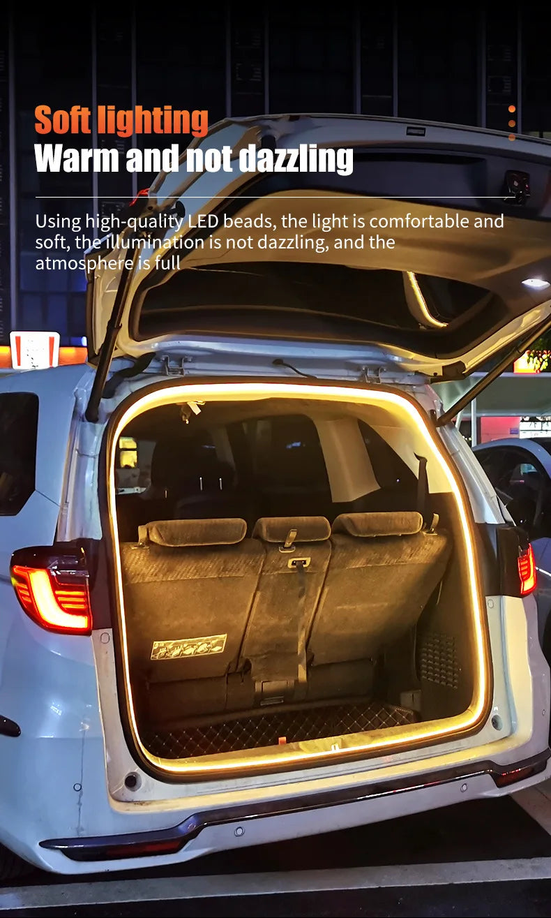 Car Trunk Dynamic Flowing Light Strip On/Off Scanning Trunks