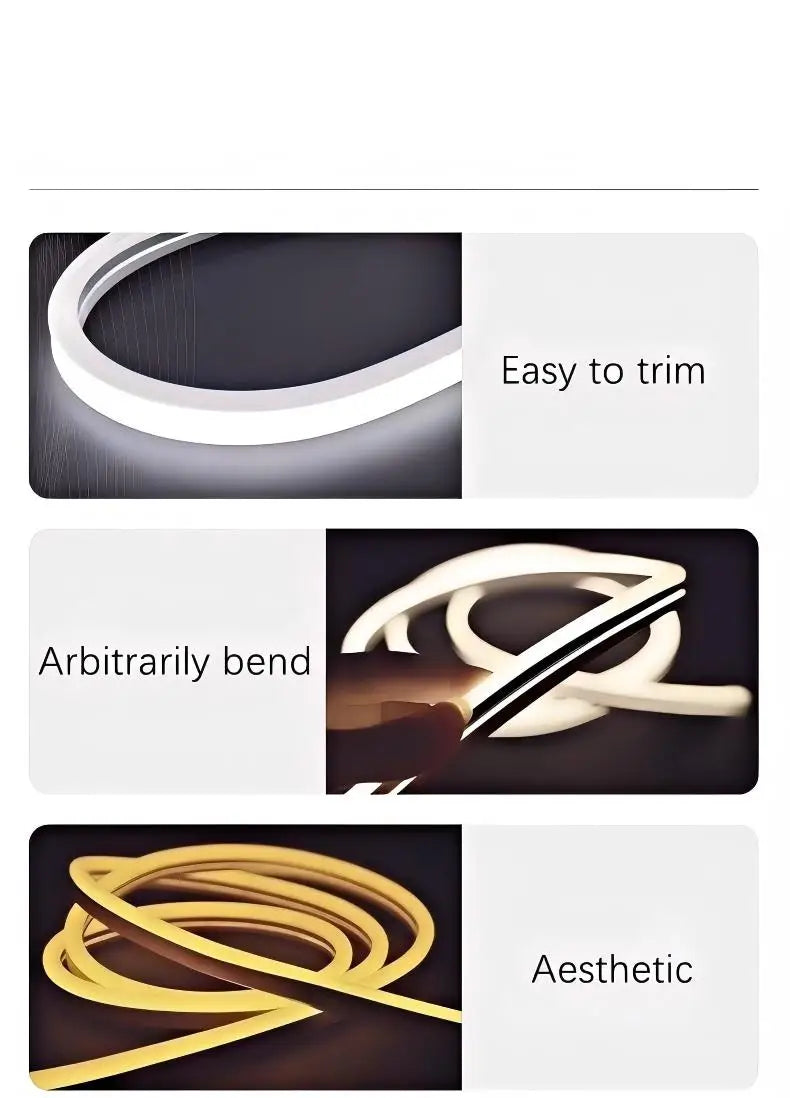 11 Light Colors 12V LED Neon Light Strip Wire/DC Plug