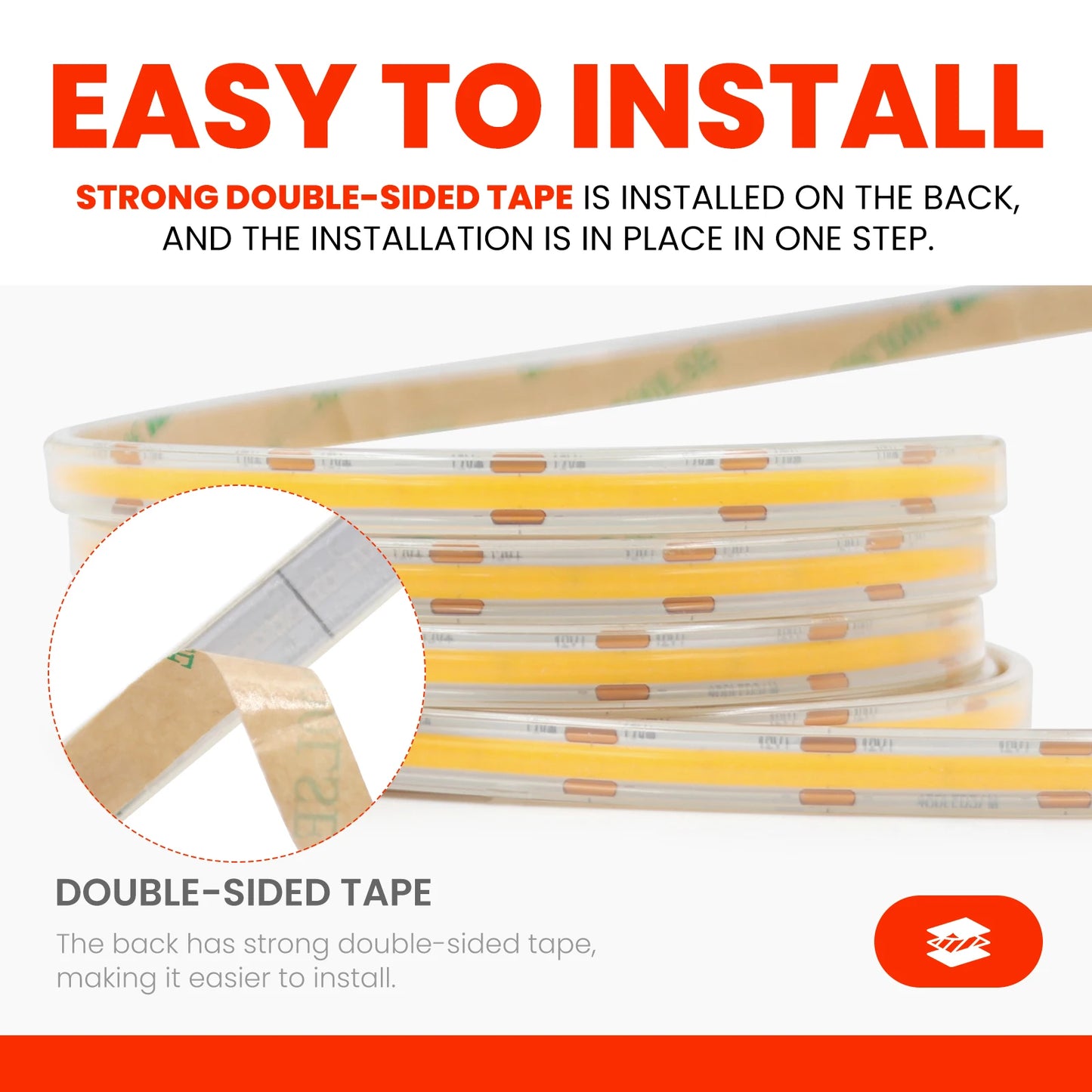 IP68 Waterproof COB LED Strip Lights 12V 24V 480Leds Diode Tape