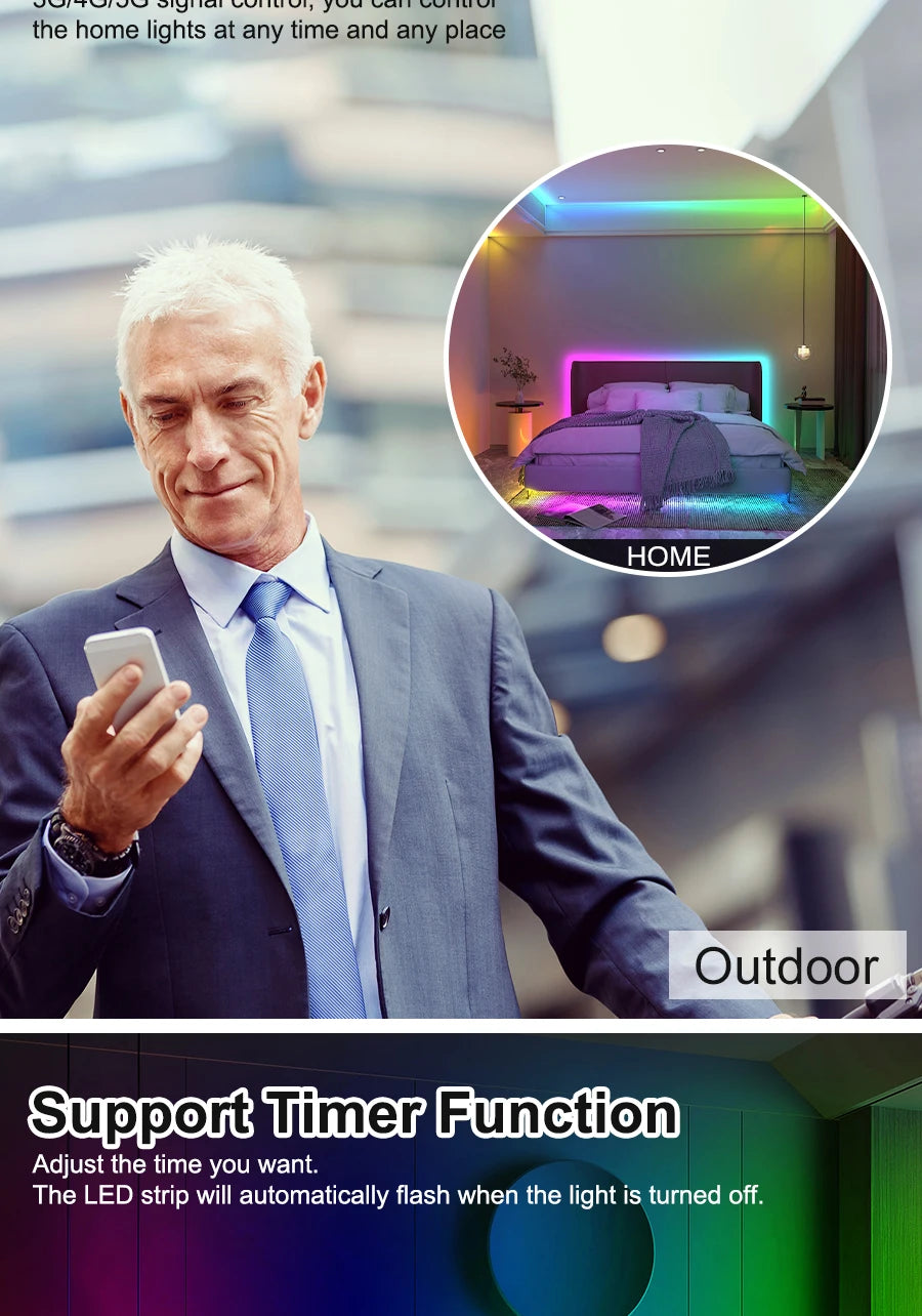 Tuya Wifi RGB-IC COB LED Strip Dream RGB Color Smart Life