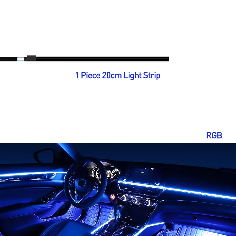 18 in 1 Car Ambient Light 64 Color Acrylic Strips App Control