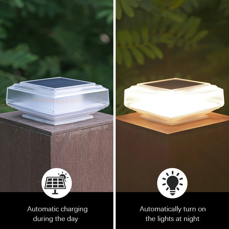 Solar Post Light Outdoor Pillar Cap Lights Lighting for Garden