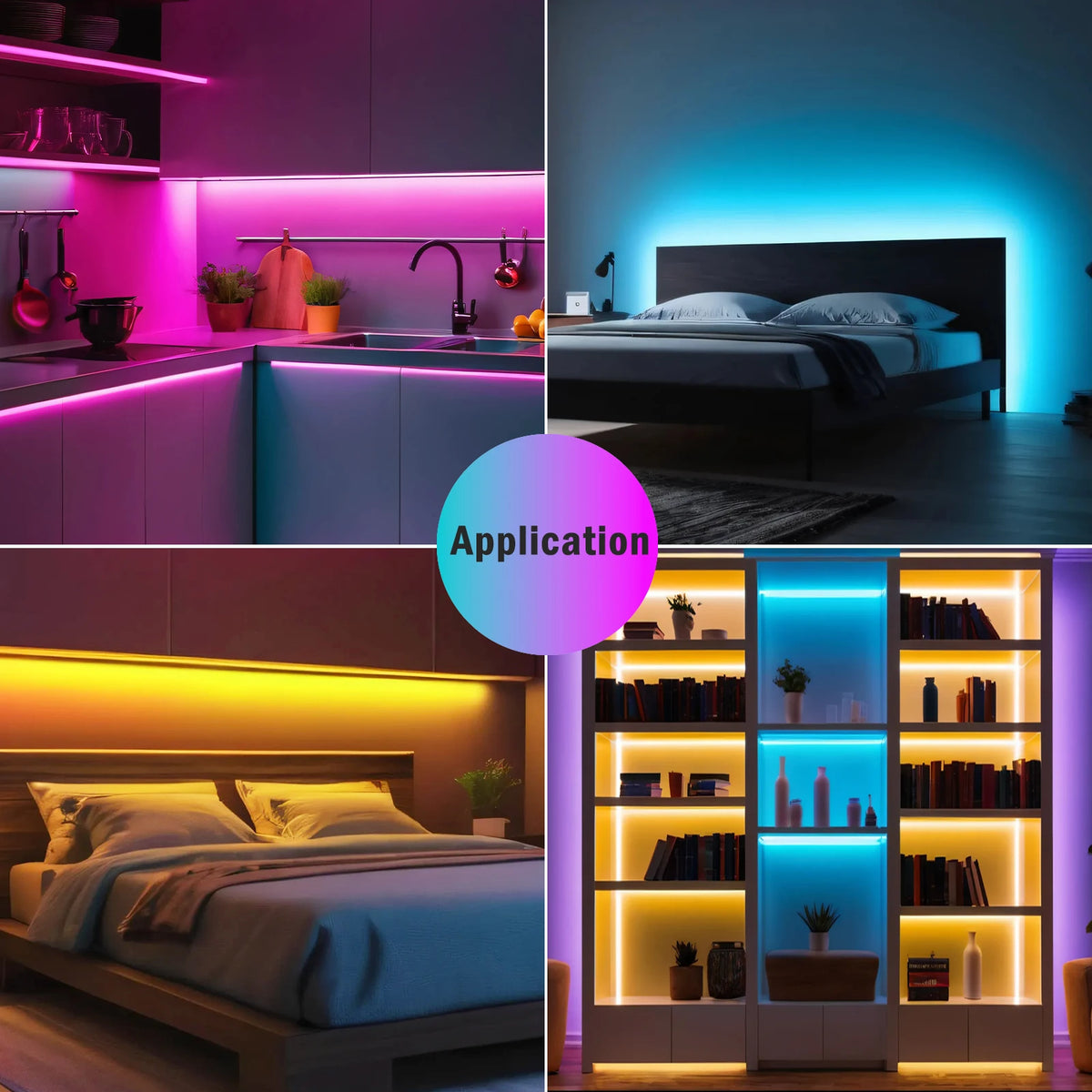 DC 12V 24V COB LED Strip RGBCCT High Bright Led Tape Diode
